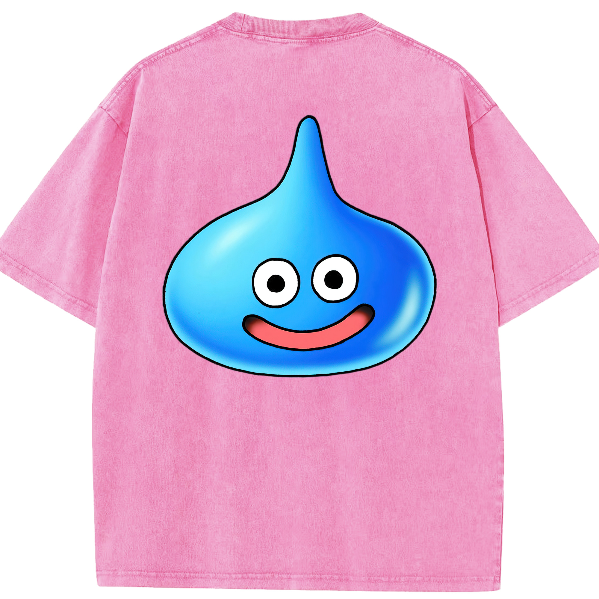 （画像用） ドラゴンクエスト Doragon Kuesuto Dragon Quest 綿100% ヴィンテージ風 半袖Tシャツ（背面プリント）